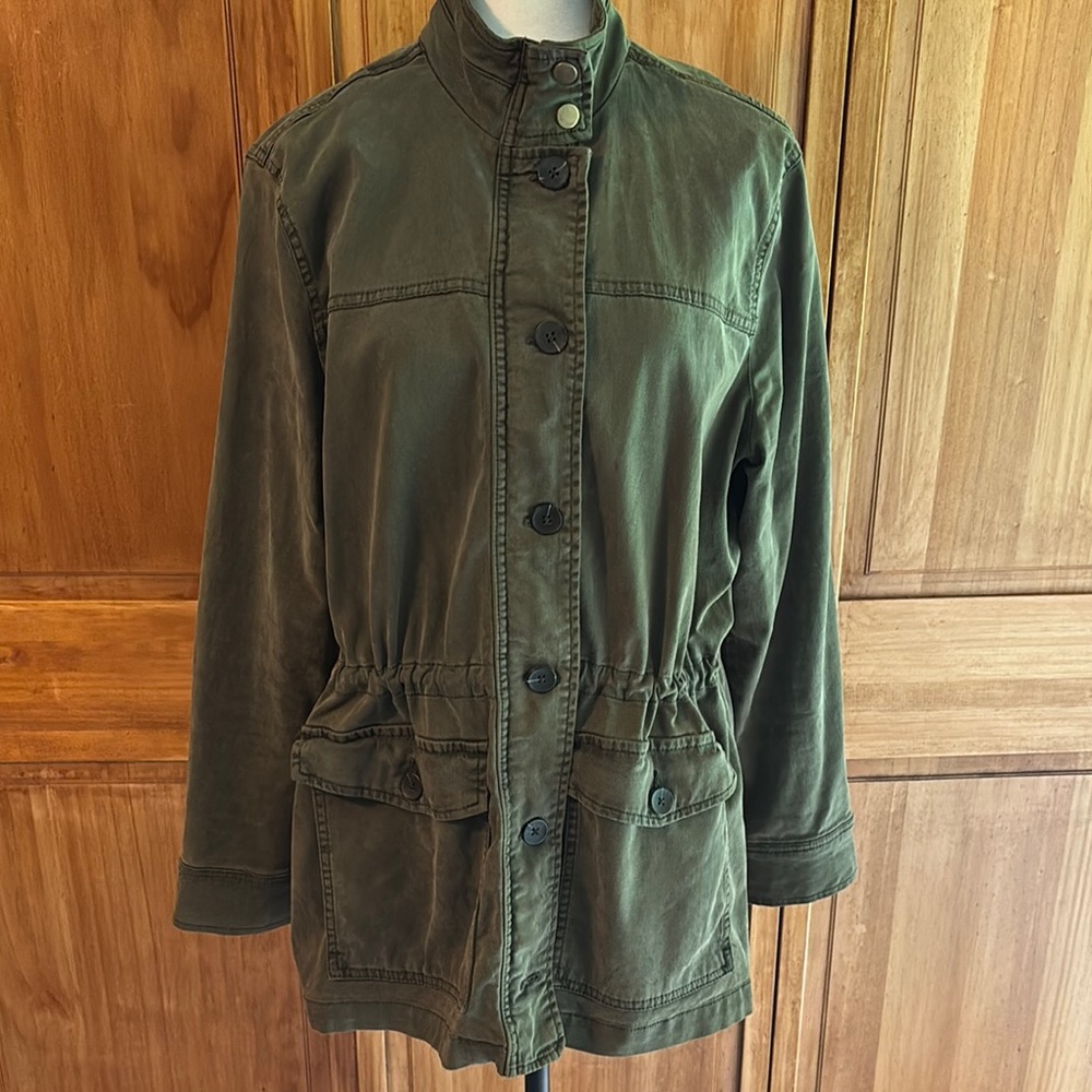 Lucky Brand Olive Night Utility distressed Jacket in XL